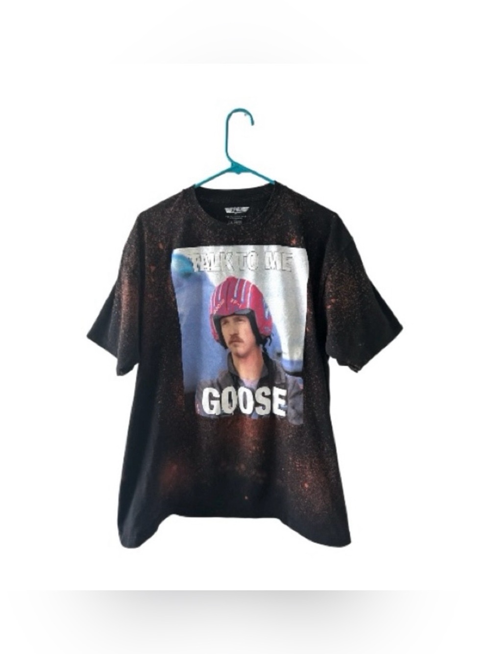 Top Gun Talk To Me Goose T Shirt 3XL Bleach Dyed Graphic Movie Tee Upcycled